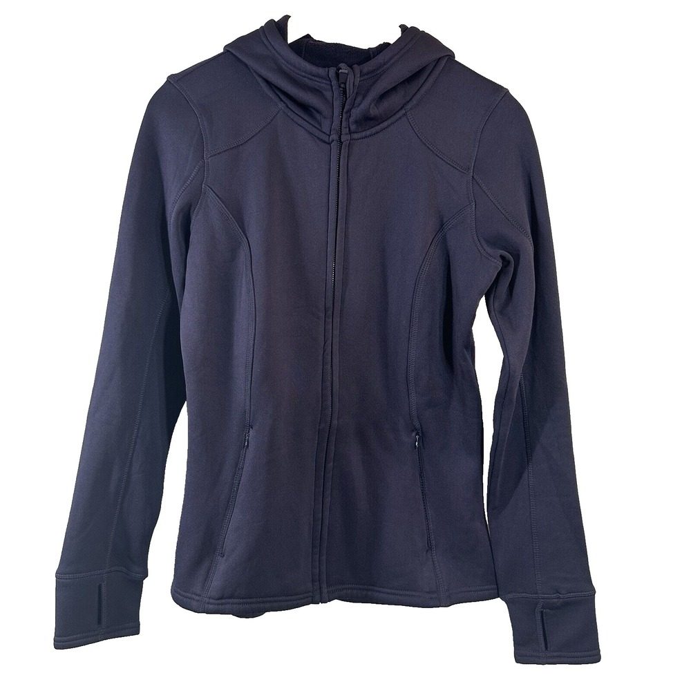 90 Degree by Reflex Womens Small Dark Purple Full Zip Fleece Lined Hoodie